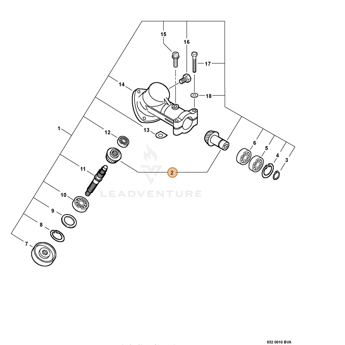 ECHO part 61030044830 — IPL diagram snippet (6x zoom, amber highlight)