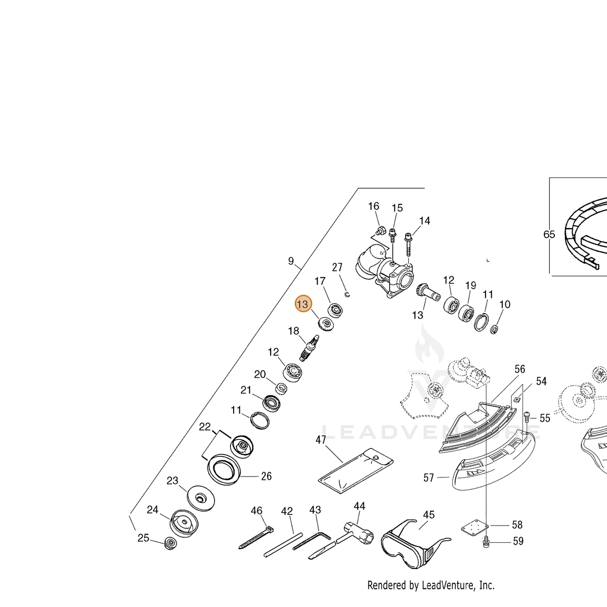 ECHO part 61030047530 — IPL diagram snippet (6x zoom, amber highlight)