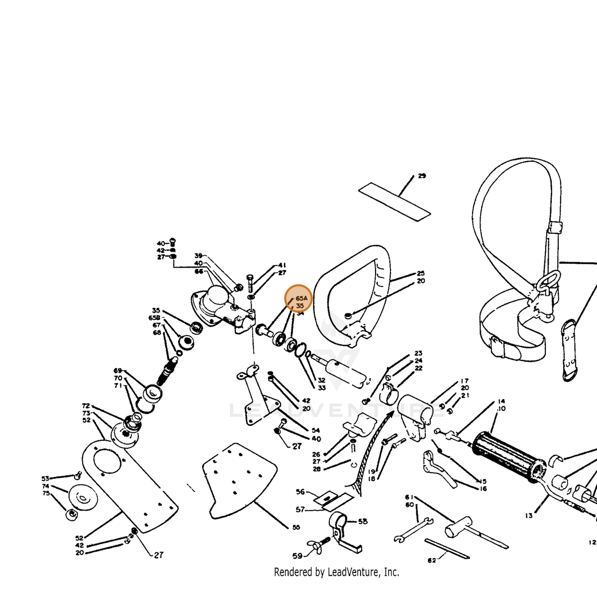 ECHO part 61030108930 — IPL diagram snippet (6x zoom, amber highlight)