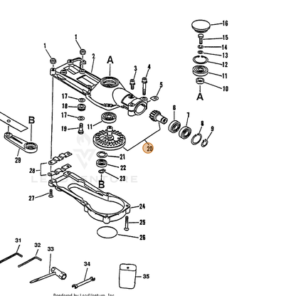 ECHO part 61030154130 — IPL diagram snippet (6x zoom, amber highlight)