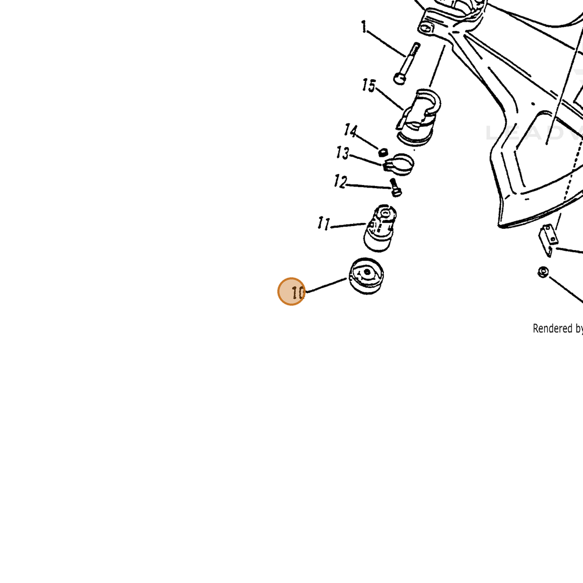 ECHO part 61030544330 — IPL diagram snippet (6x zoom, amber highlight)