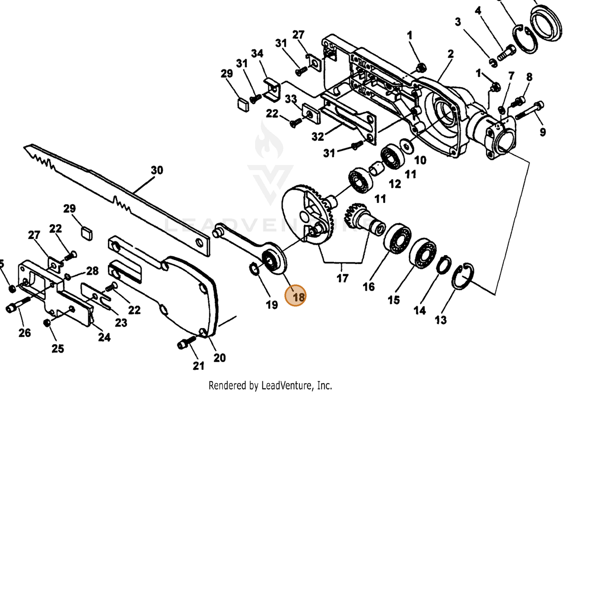 ECHO part 61030754330 — IPL diagram snippet (6x zoom, amber highlight)