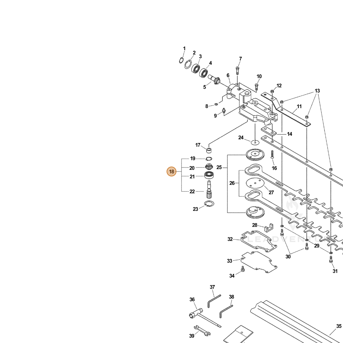 ECHO part 61030821460 — IPL diagram snippet (6x zoom, amber highlight)