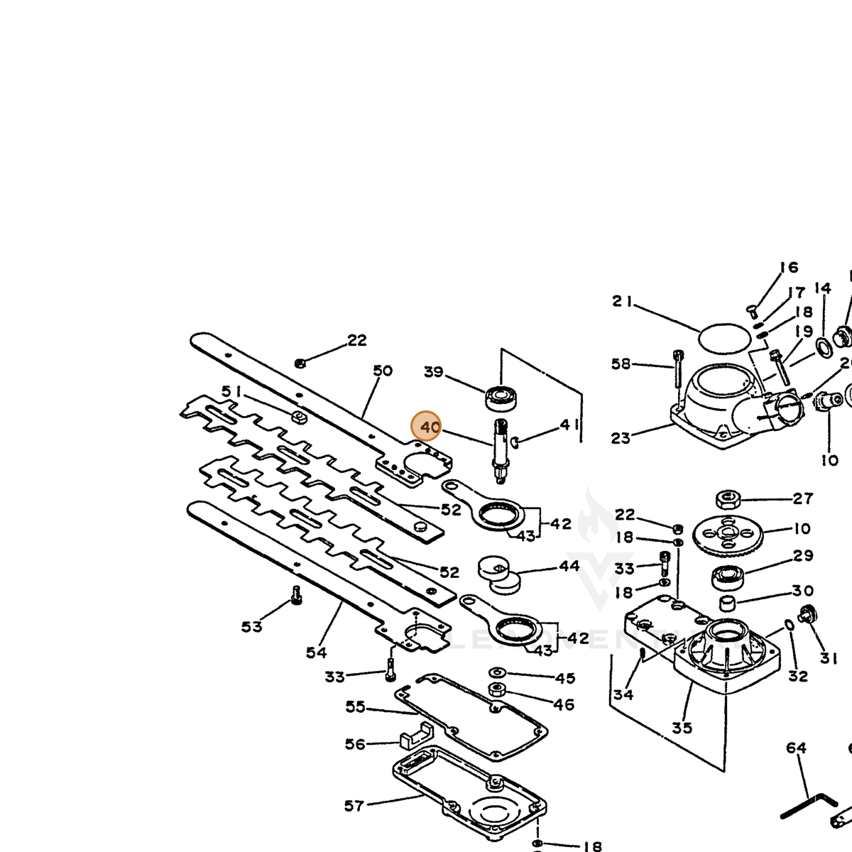 ECHO part 61031005130 — IPL diagram snippet (6x zoom, amber highlight)