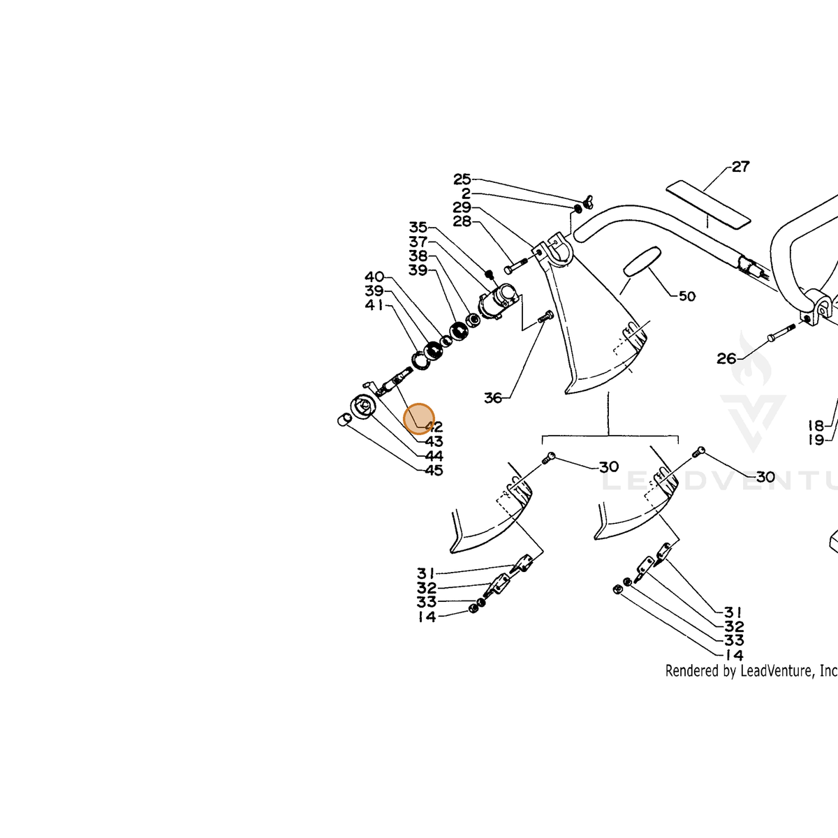 ECHO part 61031009630 — IPL diagram snippet (6x zoom, amber highlight)