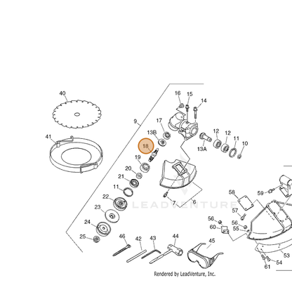 ECHO part 61031051530 — IPL diagram snippet (6x zoom, amber highlight)