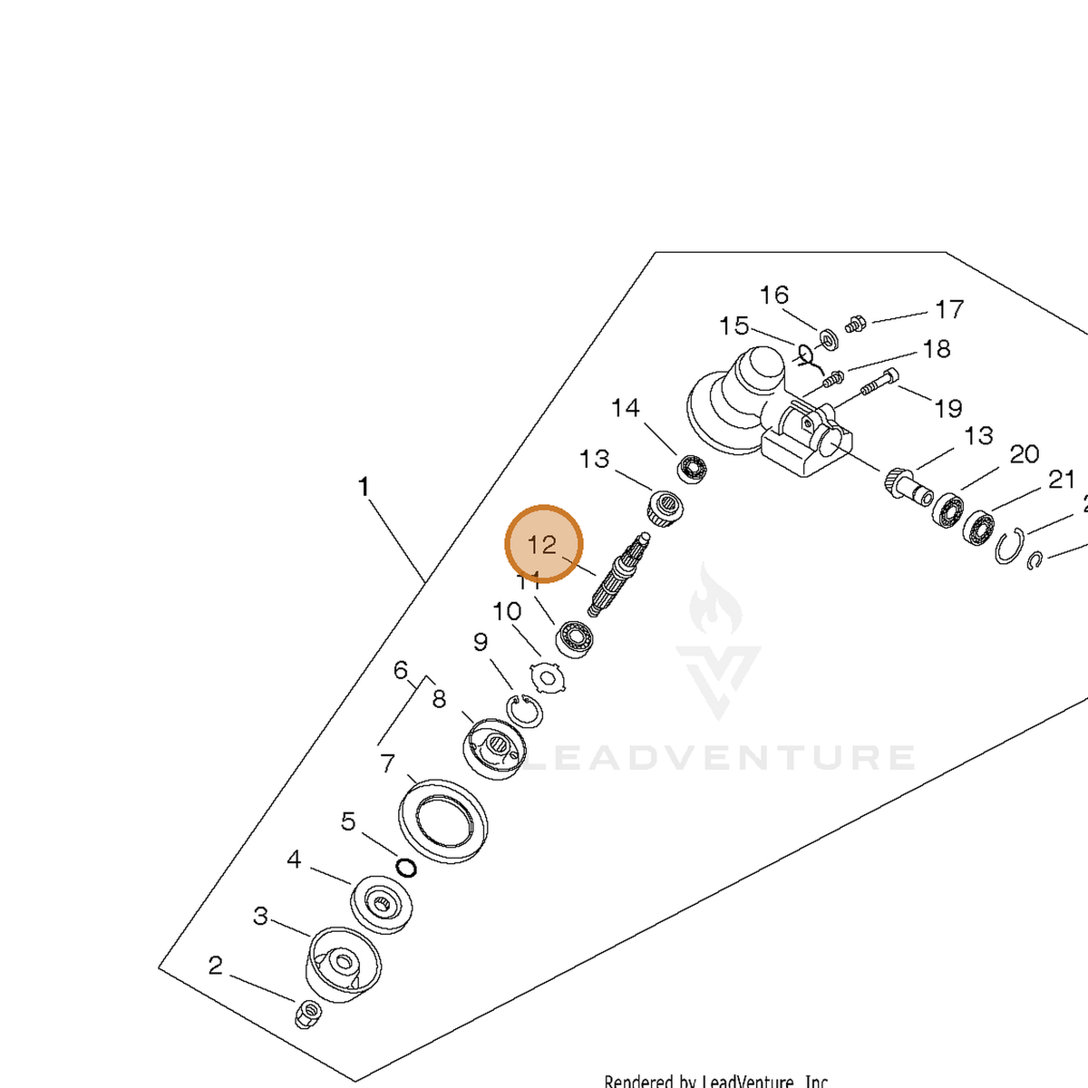 ECHO part 61031056933 — IPL diagram snippet (6x zoom, amber highlight)