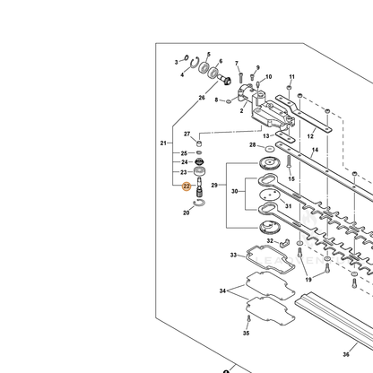 ECHO part 61031221460 — IPL diagram snippet (6x zoom, amber highlight)