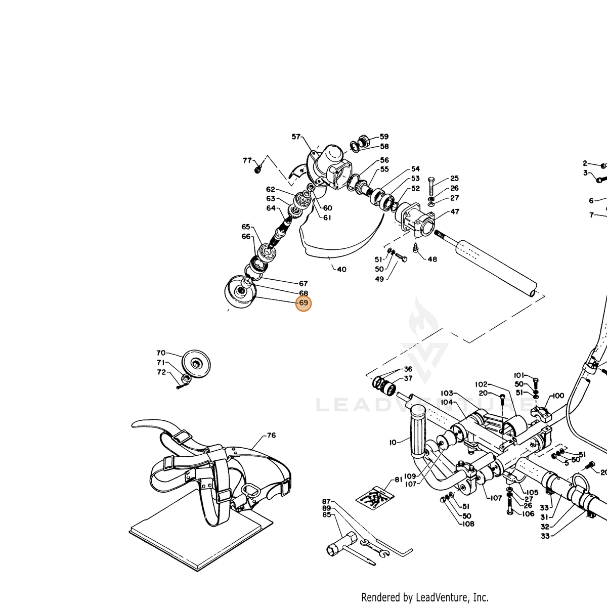 ECHO part 61031306230 — IPL diagram snippet (6x zoom, amber highlight)