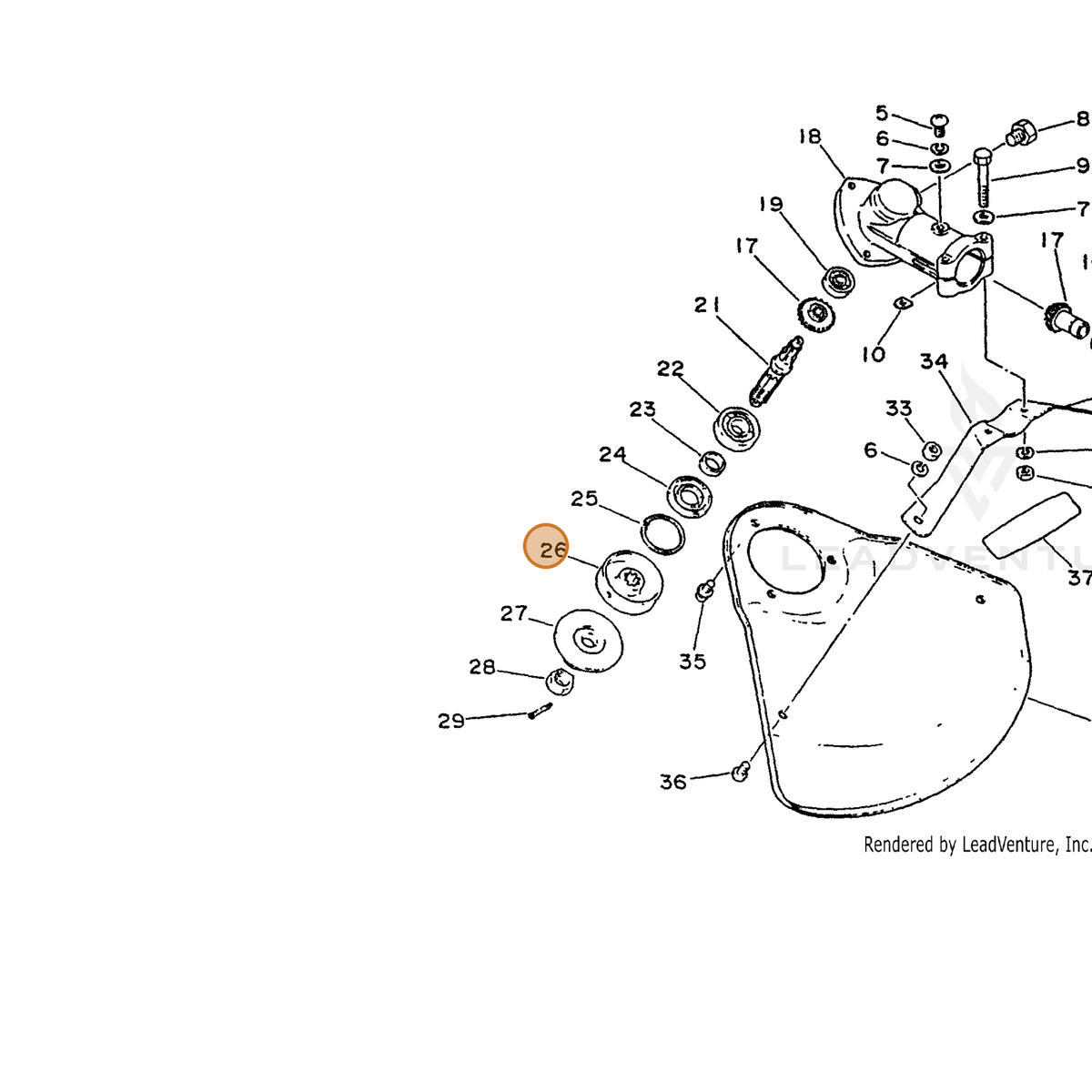 ECHO part 61031340830 — IPL diagram snippet (6x zoom, amber highlight)