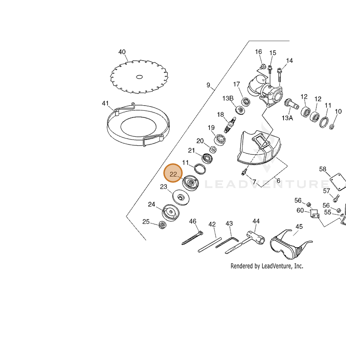 ECHO part 61031347530 — IPL diagram snippet (6x zoom, amber highlight)