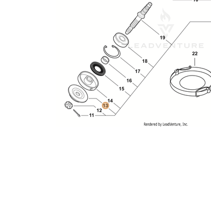 ECHO part 61031427230 — IPL diagram snippet (6x zoom, amber highlight)