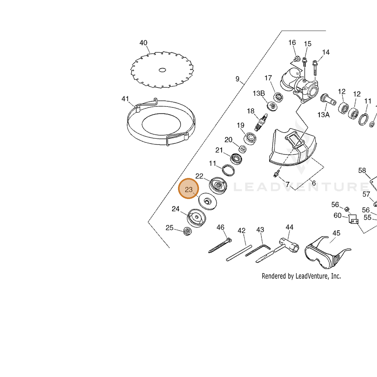 ECHO part 61031451530 — IPL diagram snippet (6x zoom, amber highlight)