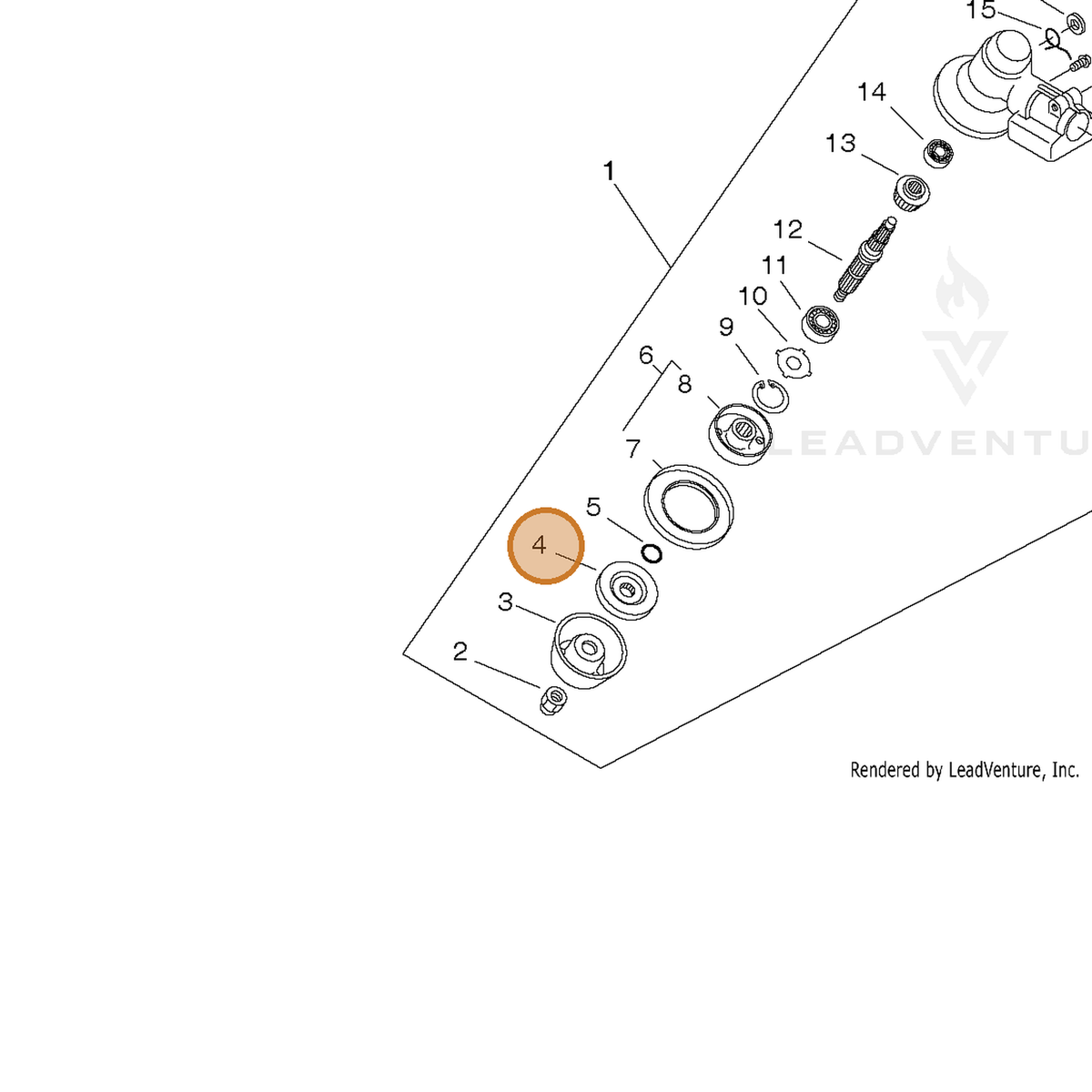 ECHO part 61031452130 — IPL diagram snippet (6x zoom, amber highlight)