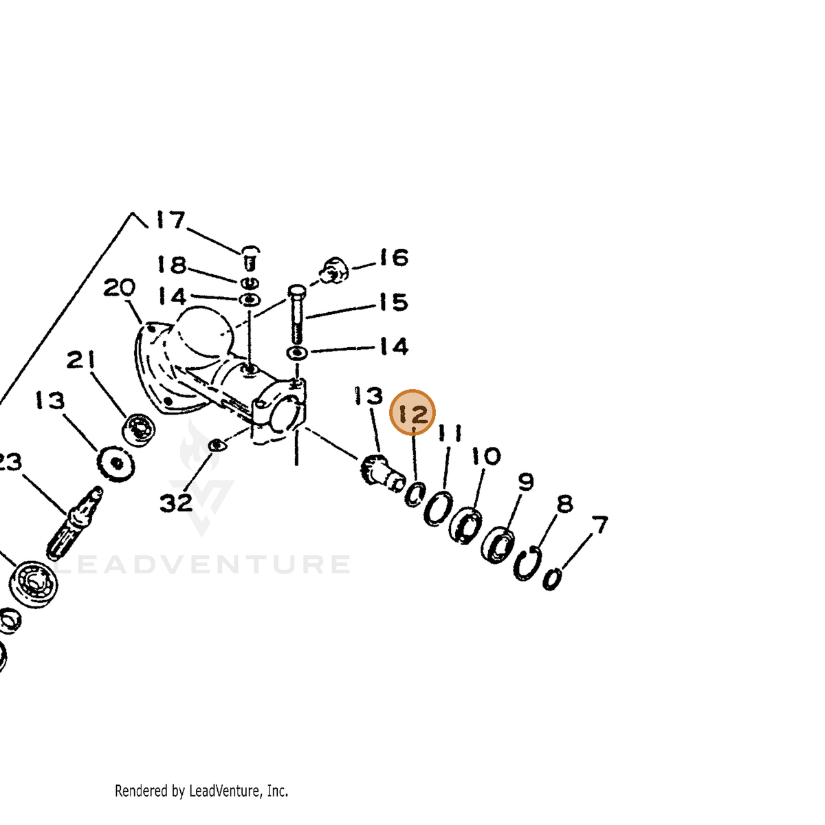 ECHO part 61031622830 — IPL diagram snippet (6x zoom, amber highlight)