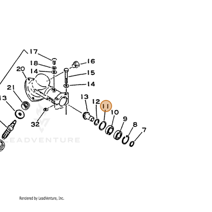 ECHO part 61031722830 — IPL diagram snippet (6x zoom, amber highlight)