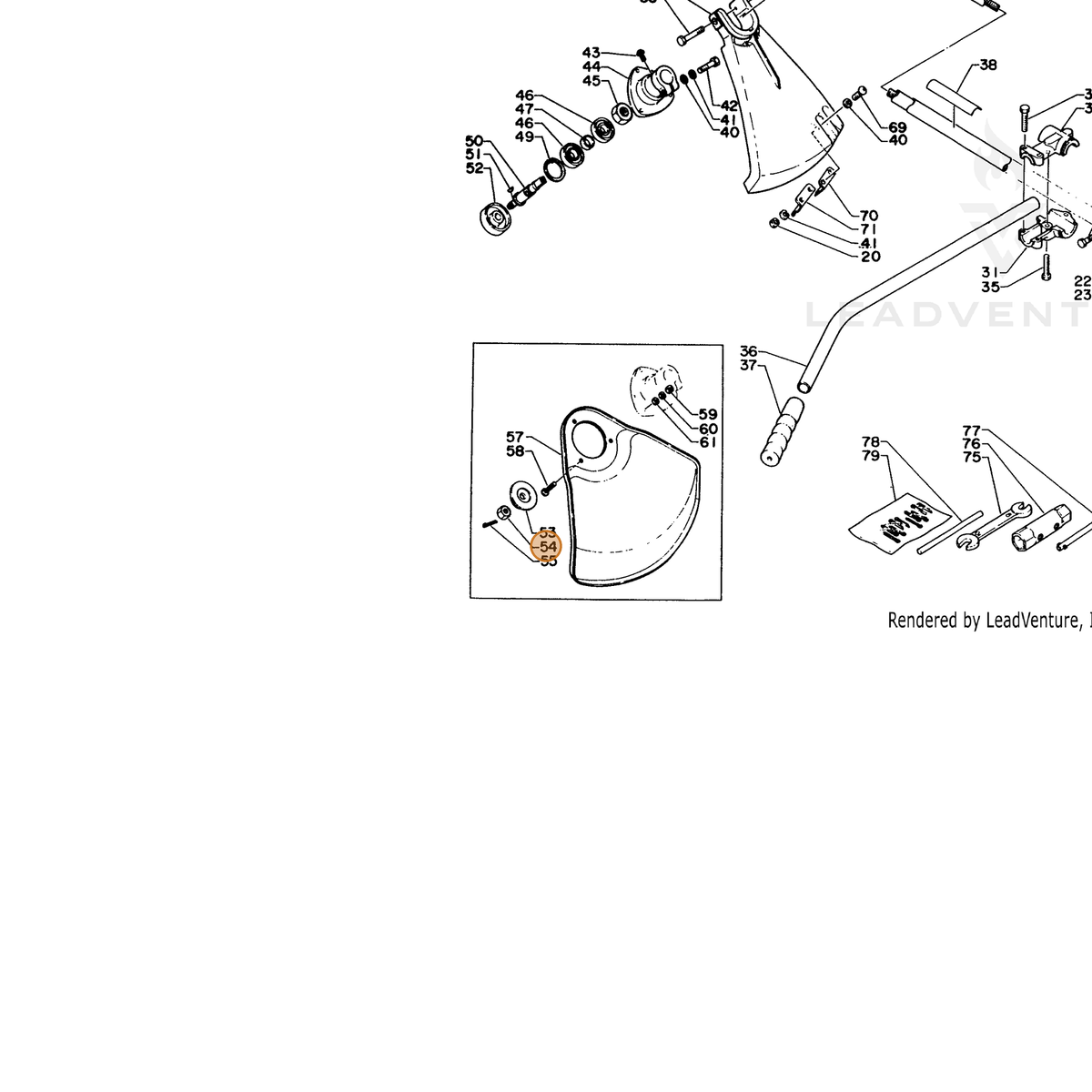 ECHO part 61032023330 — IPL diagram snippet (6x zoom, amber highlight)