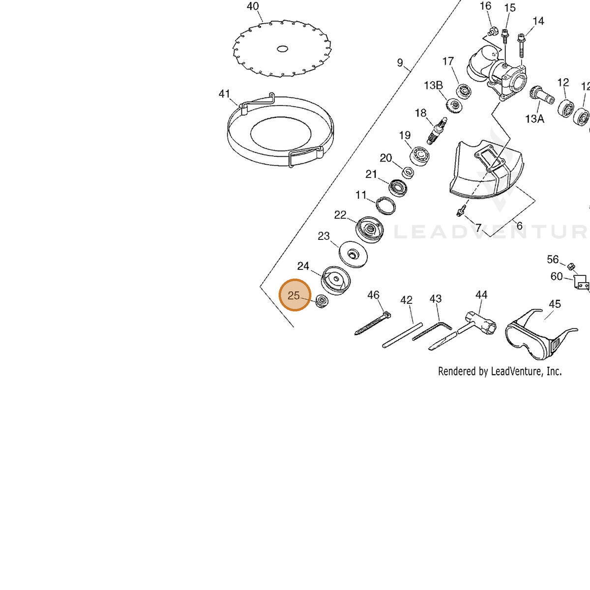 ECHO part 61032047530 — IPL diagram snippet (6x zoom, amber highlight)