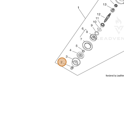 ECHO part 61032052130 — IPL diagram snippet (6x zoom, amber highlight)