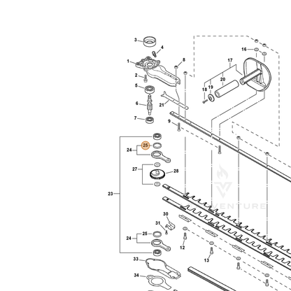 ECHO part 61032701261 — IPL diagram snippet (6x zoom, amber highlight)