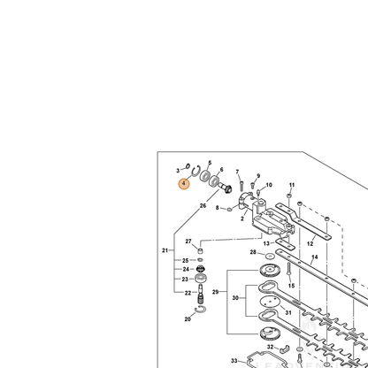 ECHO part 61033521460 — IPL diagram snippet (6x zoom, amber highlight)
