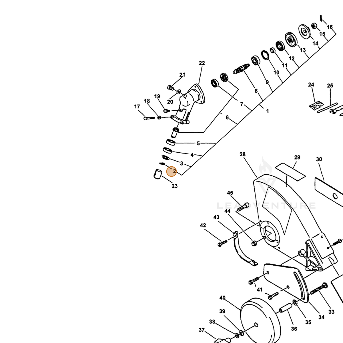 ECHO part 61033555330 — IPL diagram snippet (6x zoom, amber highlight)