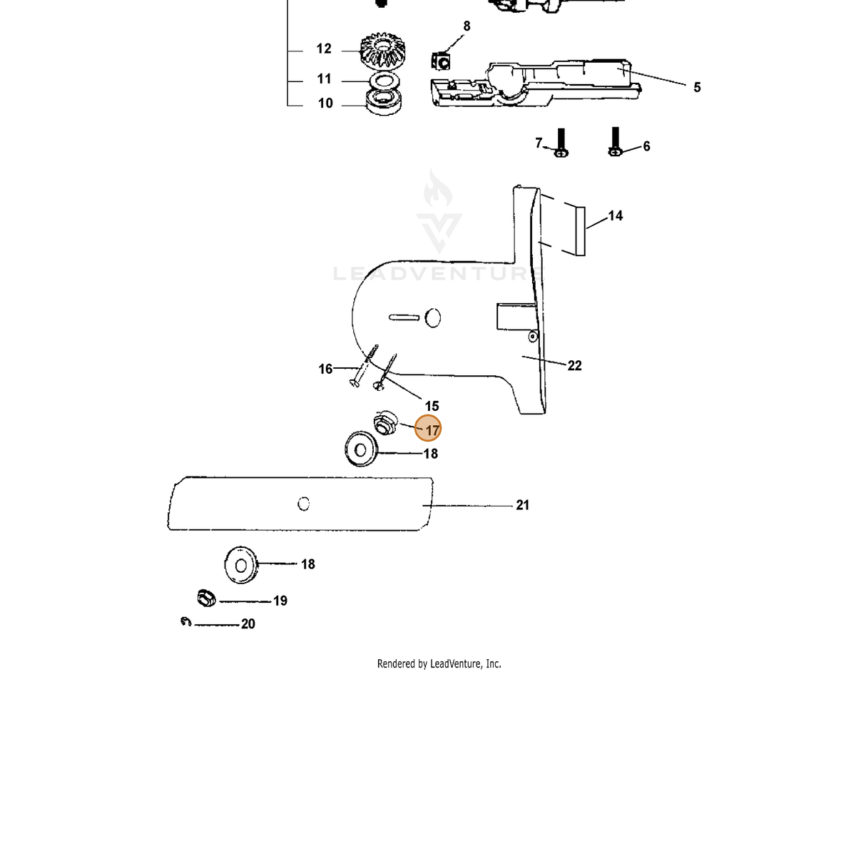 ECHO part 61033622560 — IPL diagram snippet (6x zoom, amber highlight)