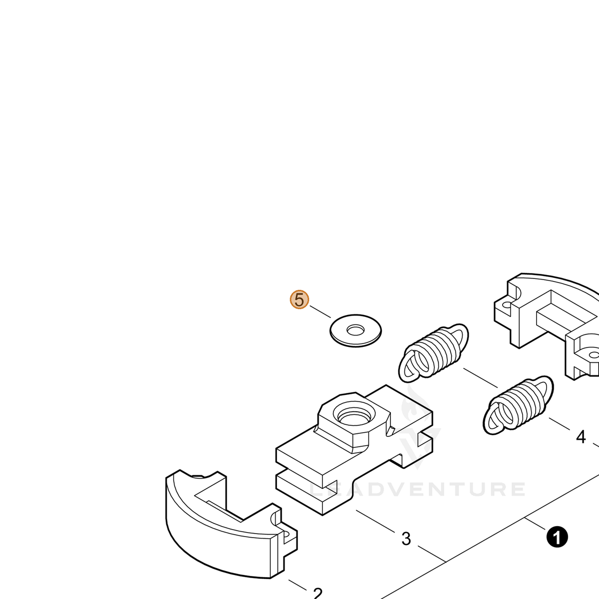 ECHO part 61035012360 — IPL diagram snippet (6x zoom, amber highlight)