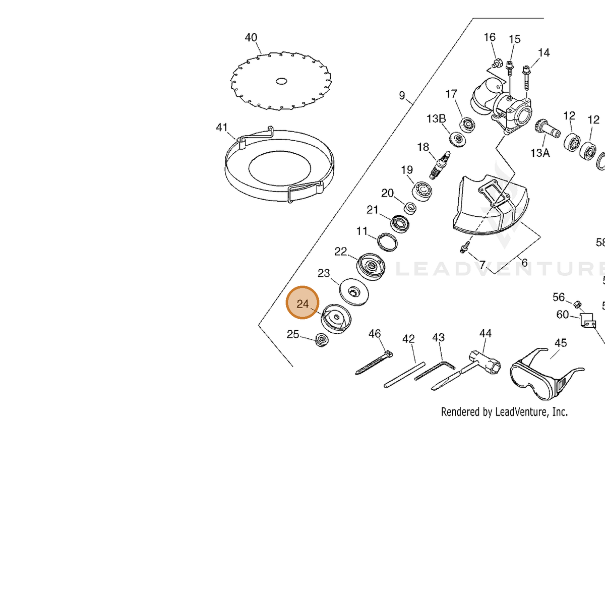 ECHO part 61035247530 — IPL diagram snippet (6x zoom, amber highlight)