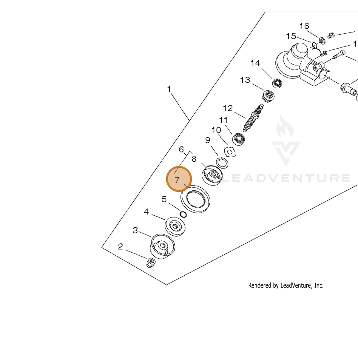 ECHO part 61035256830 — IPL diagram snippet (6x zoom, amber highlight)