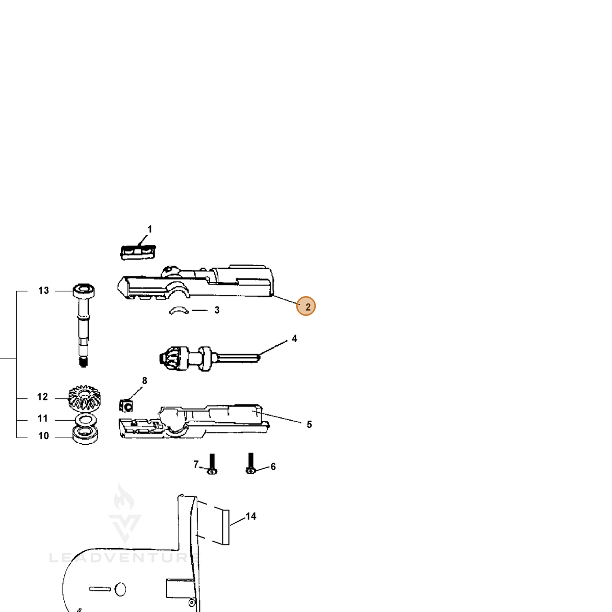 ECHO part 61040024060 — IPL diagram snippet (6x zoom, amber highlight)