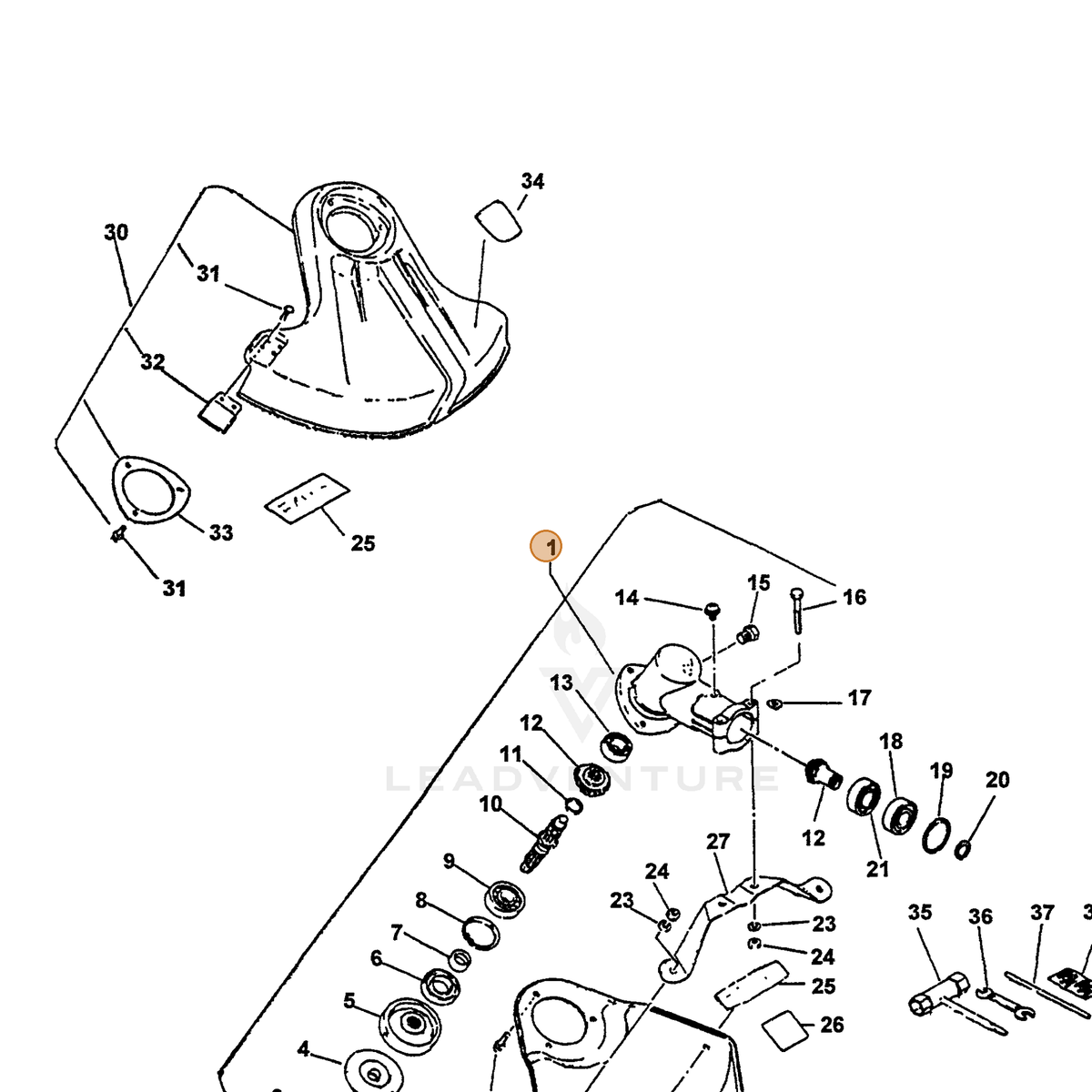 ECHO part 61040040930 — IPL diagram snippet (6x zoom, amber highlight)