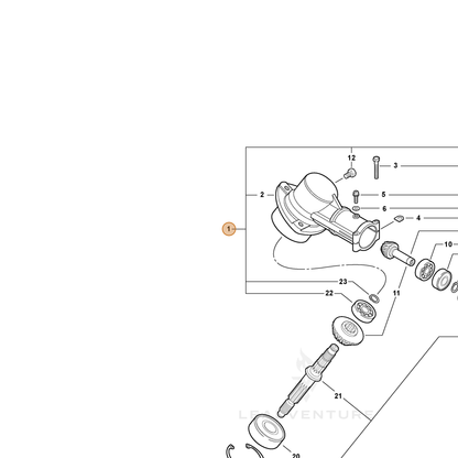 ECHO part 61040041933 — IPL diagram snippet (6x zoom, amber highlight)