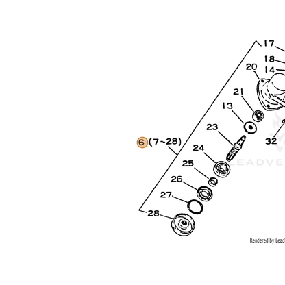 ECHO part 61040044630 — IPL diagram snippet (6x zoom, amber highlight)