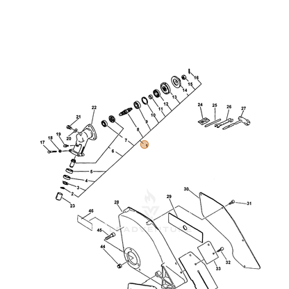 ECHO part 61040055330 — IPL diagram snippet (6x zoom, amber highlight)