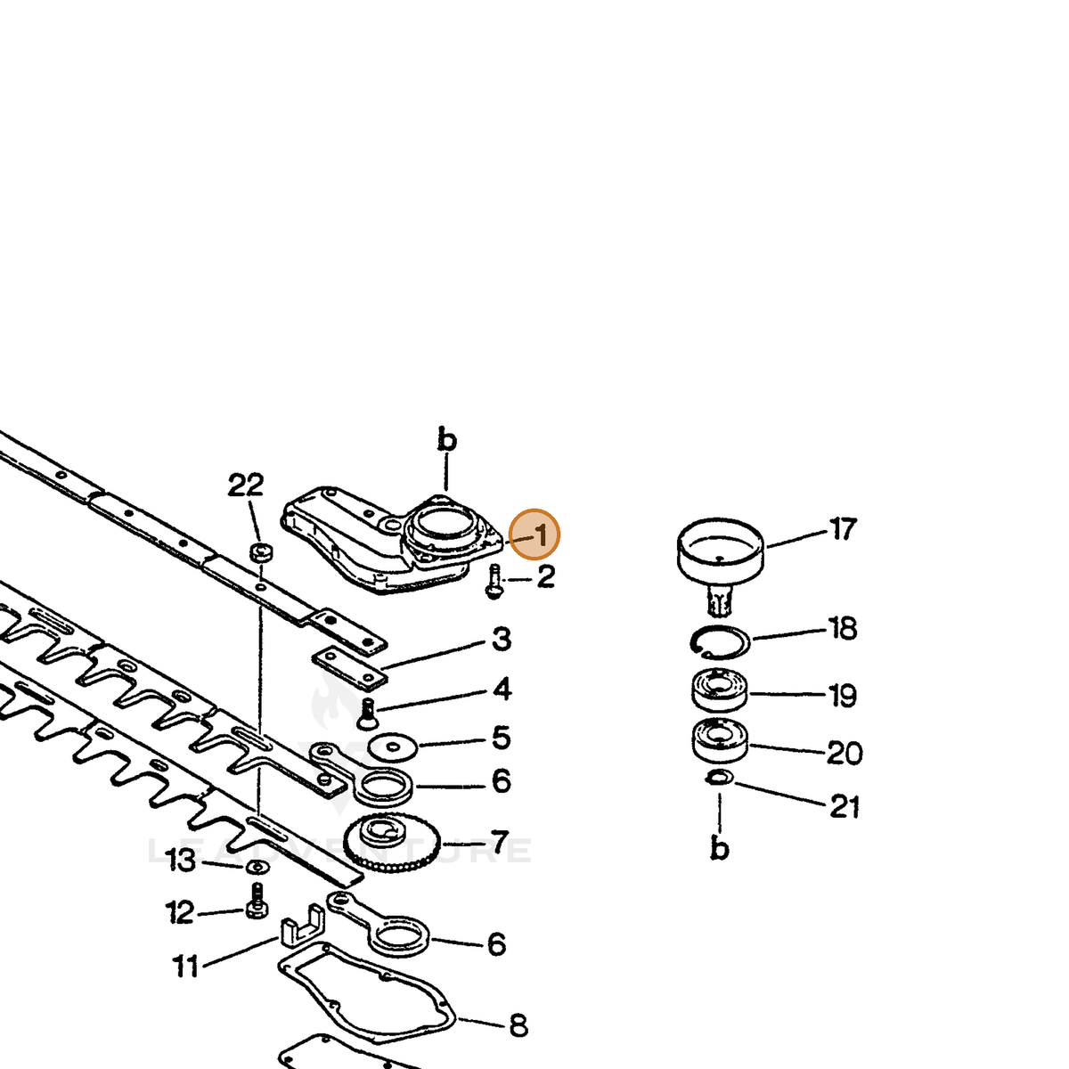 ECHO part 61040704561 — IPL diagram snippet (6x zoom, amber highlight)