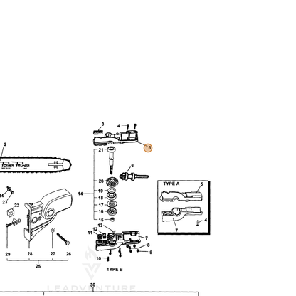 ECHO part 61040722460 — IPL diagram snippet (6x zoom, amber highlight)