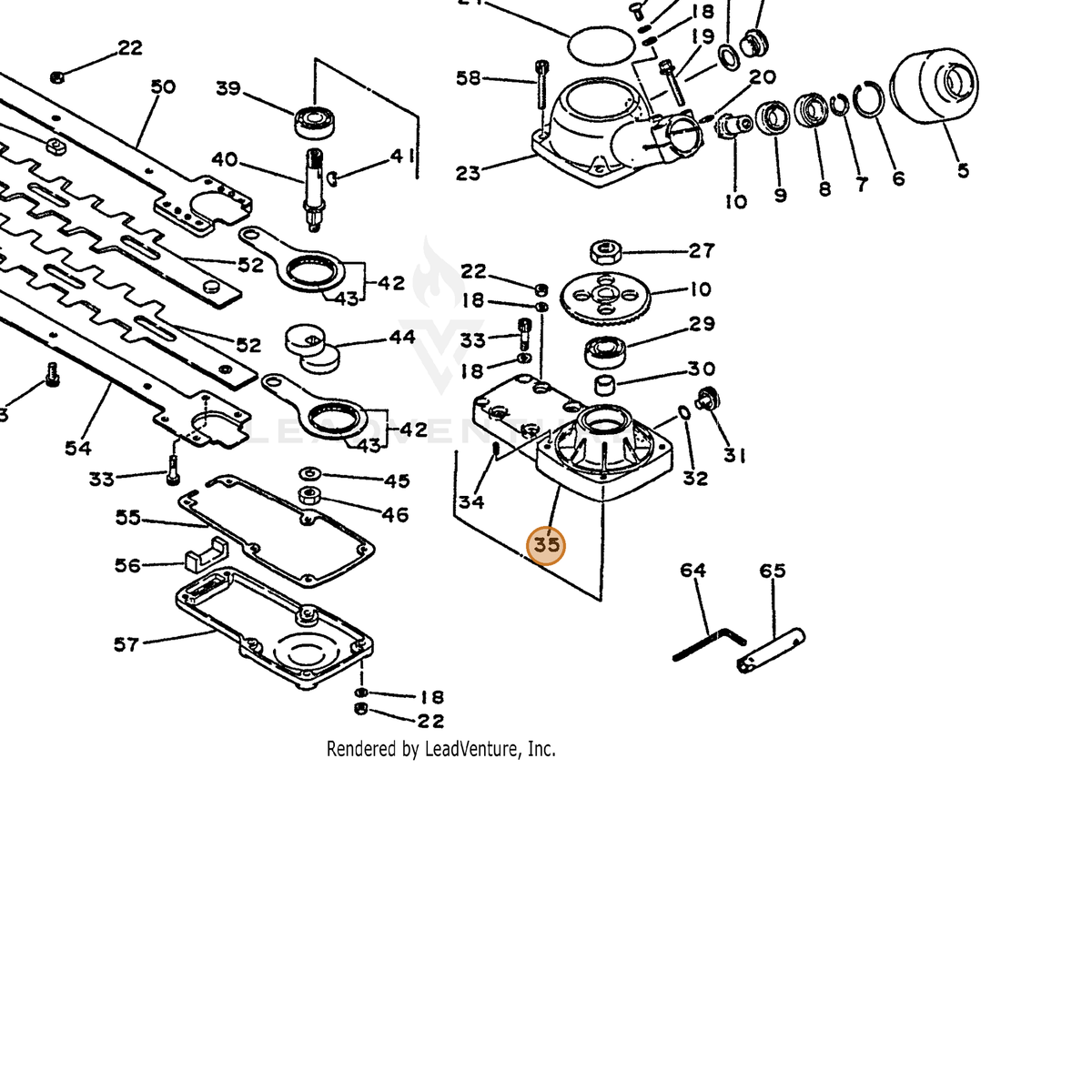 ECHO part 61040805130 — IPL diagram snippet (6x zoom, amber highlight)