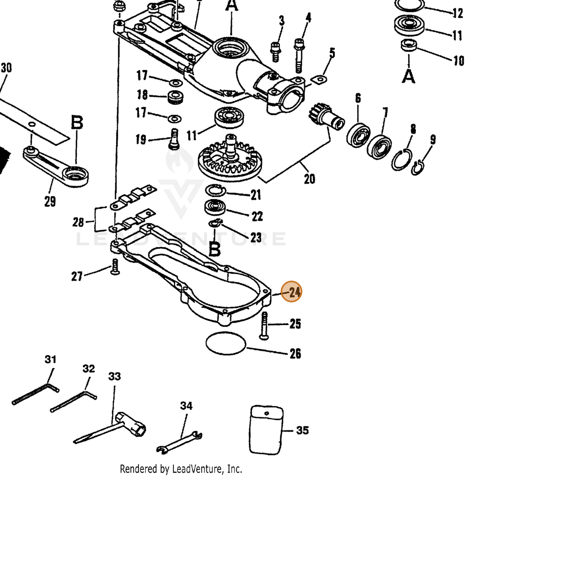 ECHO part 61040927630 — IPL diagram snippet (6x zoom, amber highlight)