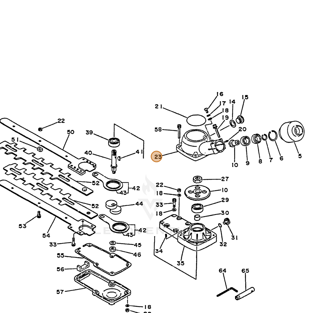 ECHO part 61041005131 — IPL diagram snippet (6x zoom, amber highlight)