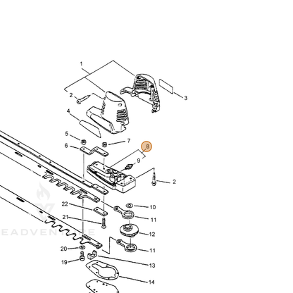 ECHO part 61041009960 — IPL diagram snippet (6x zoom, amber highlight)