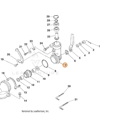 ECHO part 61041012361 — IPL diagram snippet (6x zoom, amber highlight)