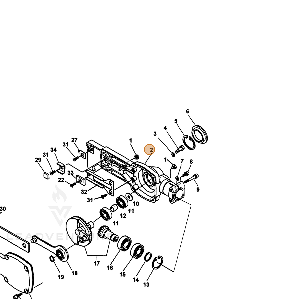 ECHO part 61041054330 — IPL diagram snippet (6x zoom, amber highlight)