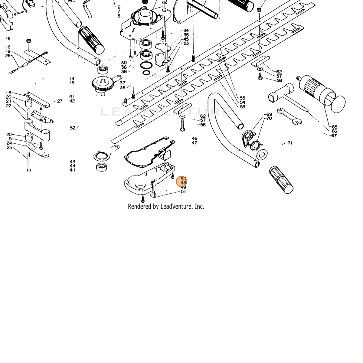 ECHO part 61041102061 — IPL diagram snippet (6x zoom, amber highlight)