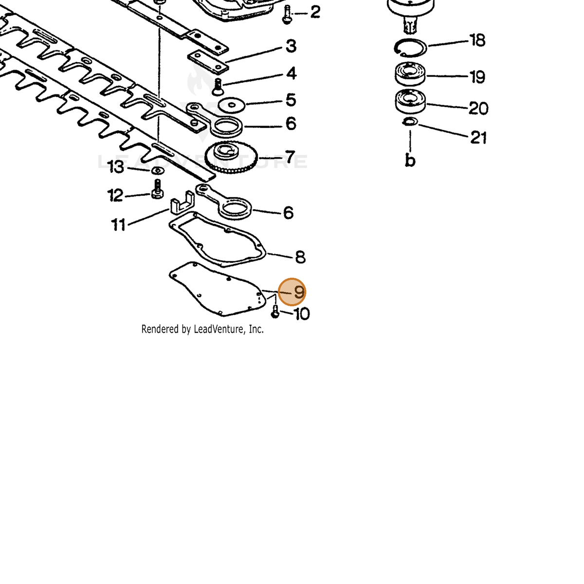 ECHO part 61041104560 — IPL diagram snippet (6x zoom, amber highlight)