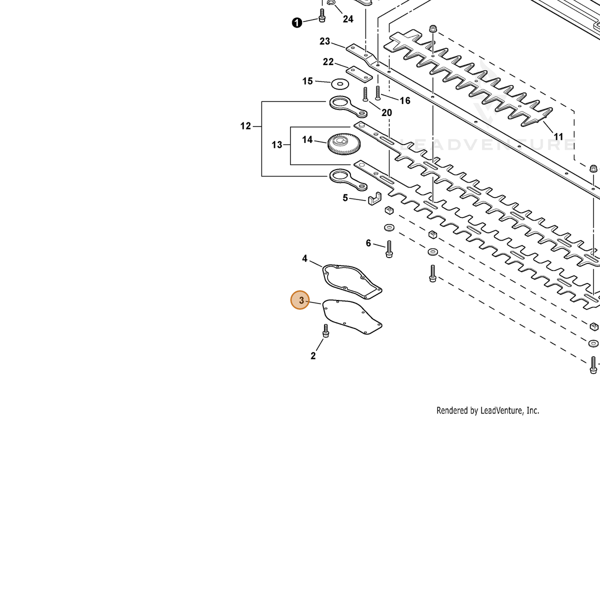 ECHO part 61041105361 — IPL diagram snippet (6x zoom, amber highlight)