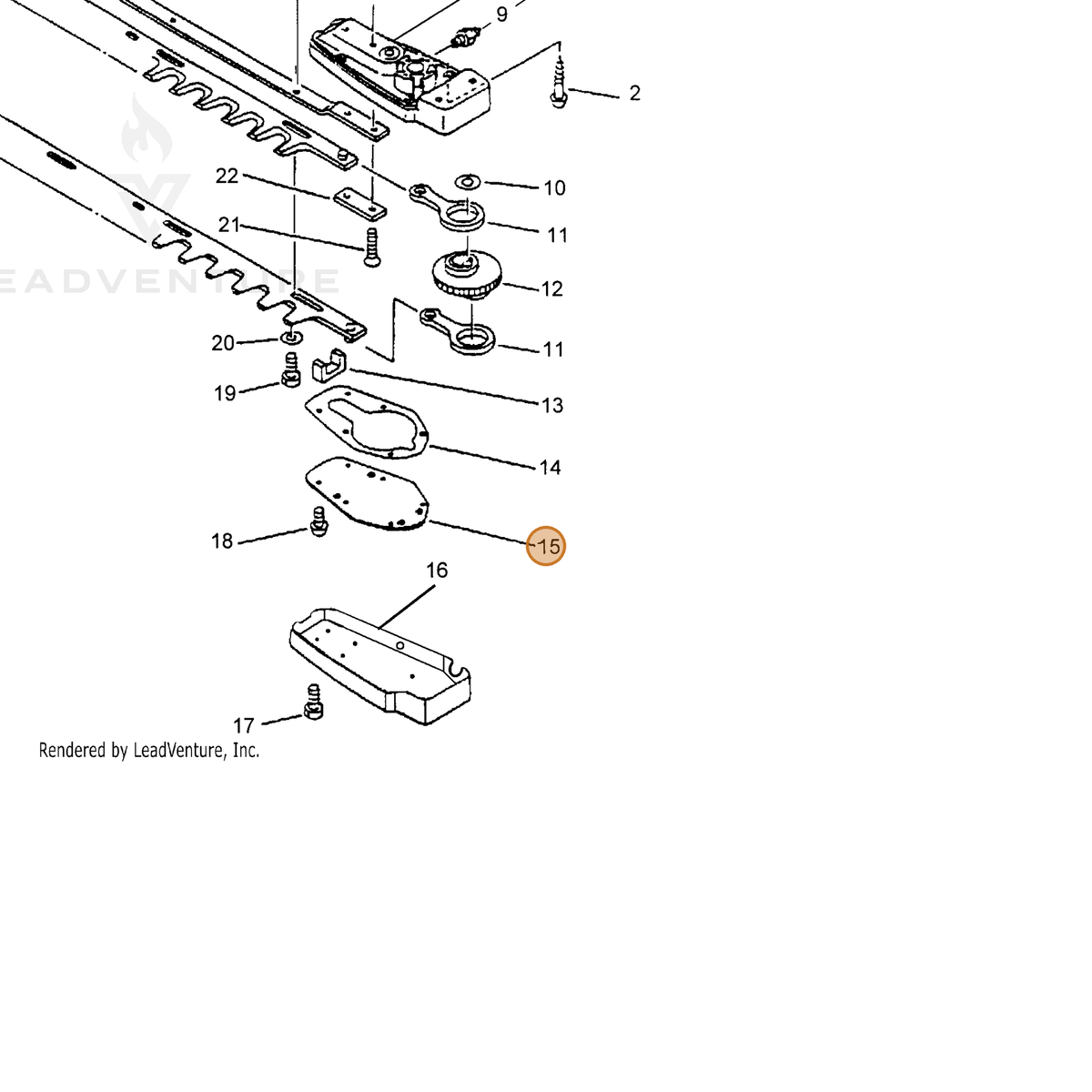 ECHO part 61041109960 — IPL diagram snippet (6x zoom, amber highlight)