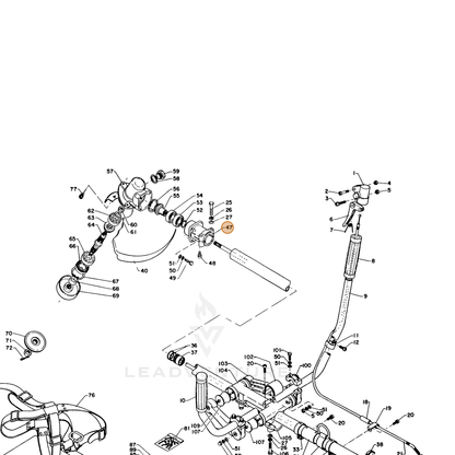 ECHO part 61041206230 — IPL diagram snippet (6x zoom, amber highlight)