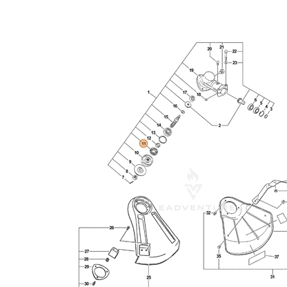 ECHO part 61041307130 — IPL diagram snippet (6x zoom, amber highlight)