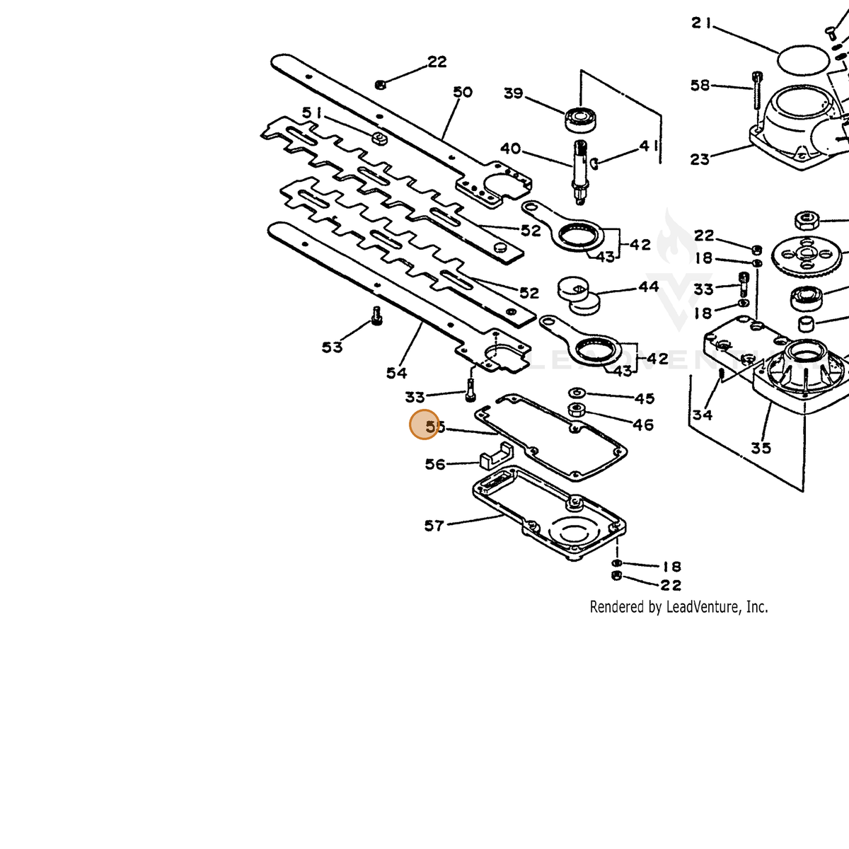 ECHO part 61041405130 — IPL diagram snippet (6x zoom, amber highlight)